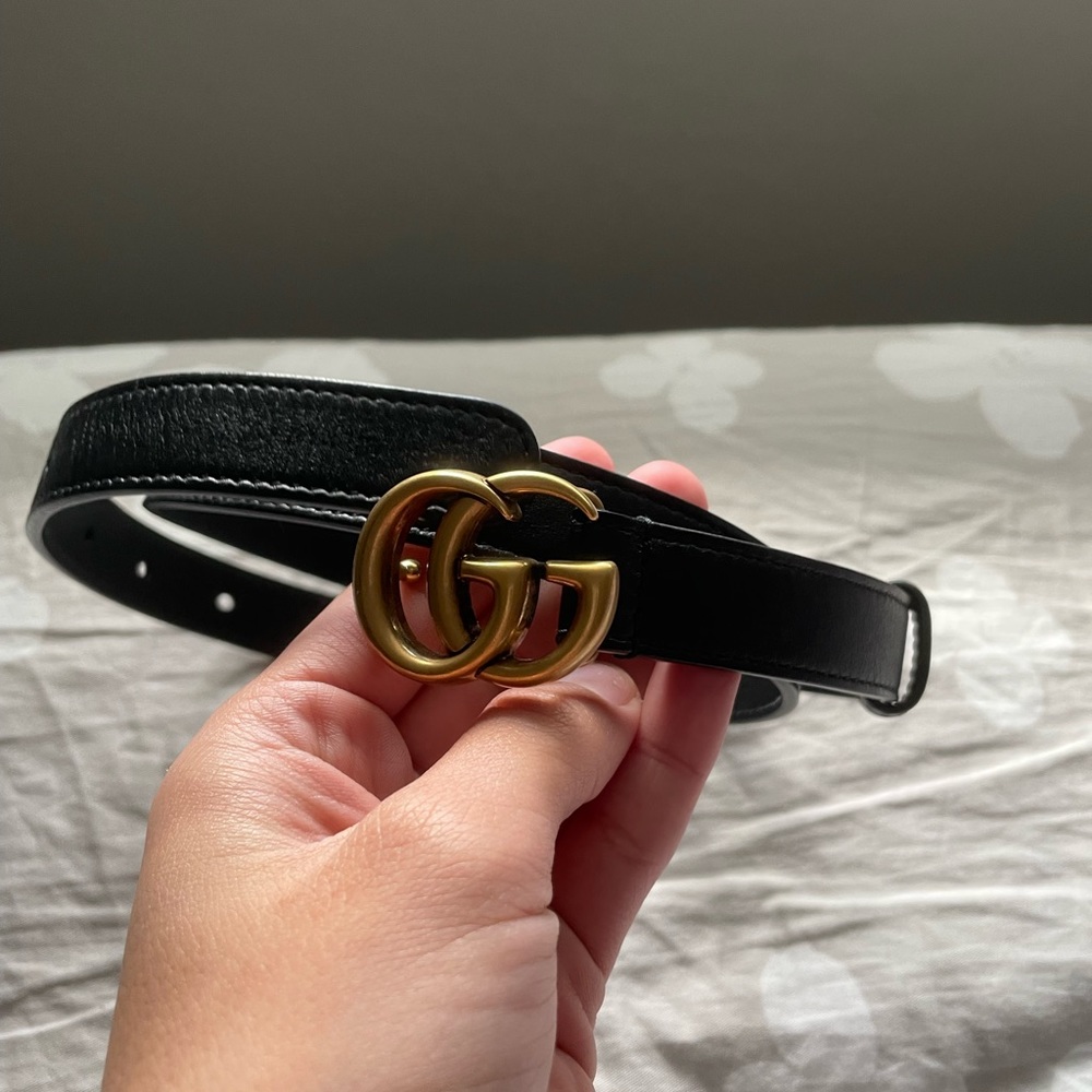 Gucci leather belt with Double G buckle Size 80